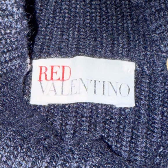 Valentino Red 100% Virgin Wool Rib Knit Mock Neck Sweater SZ Large - Picture 8 of 11